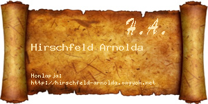 Hirschfeld Arnolda névjegykártya